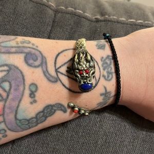 Silver dragon bracelet